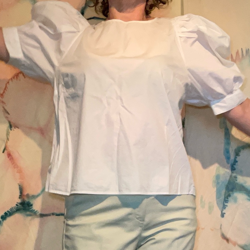 H&M White Puff Sleeve Blouse